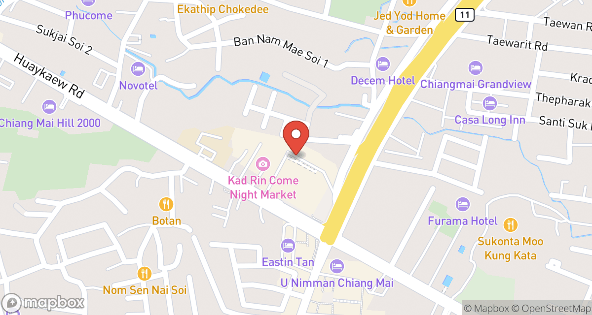 The Map Pack open in a maps app, pinned to a Chiang Mai neighborhood