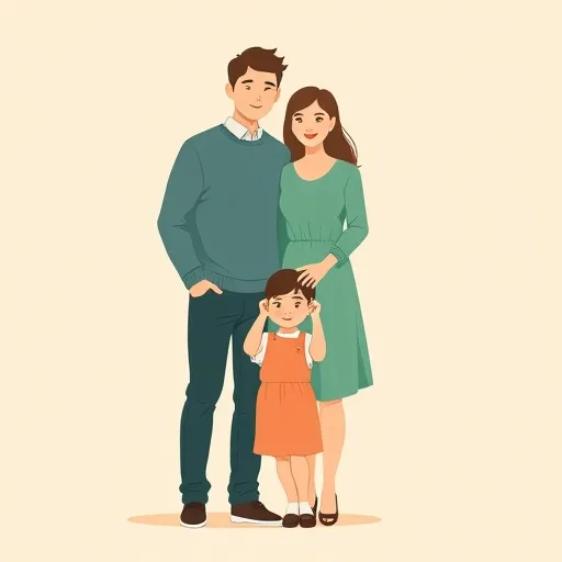 Couple + 1 kid household icon